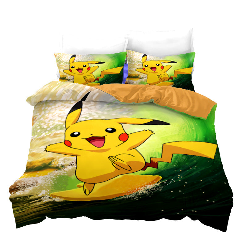 Pikachu 4-Piece Luxury Bedding - Ultra-Soft Fabric for All Seasons