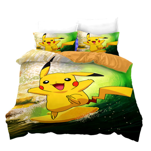 Pikachu 4-Piece Luxury Bedding - Ultra-Soft Fabric for All Seasons