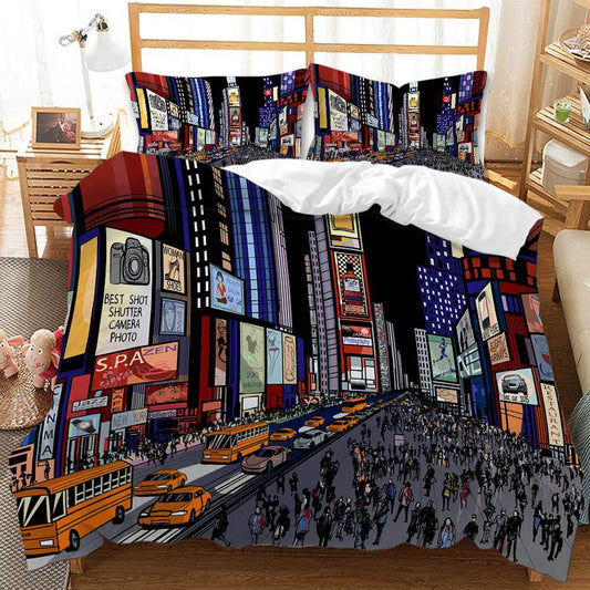 Doodle Art 4-Piece Bedding Set - Playful Modern Bedroom Decor