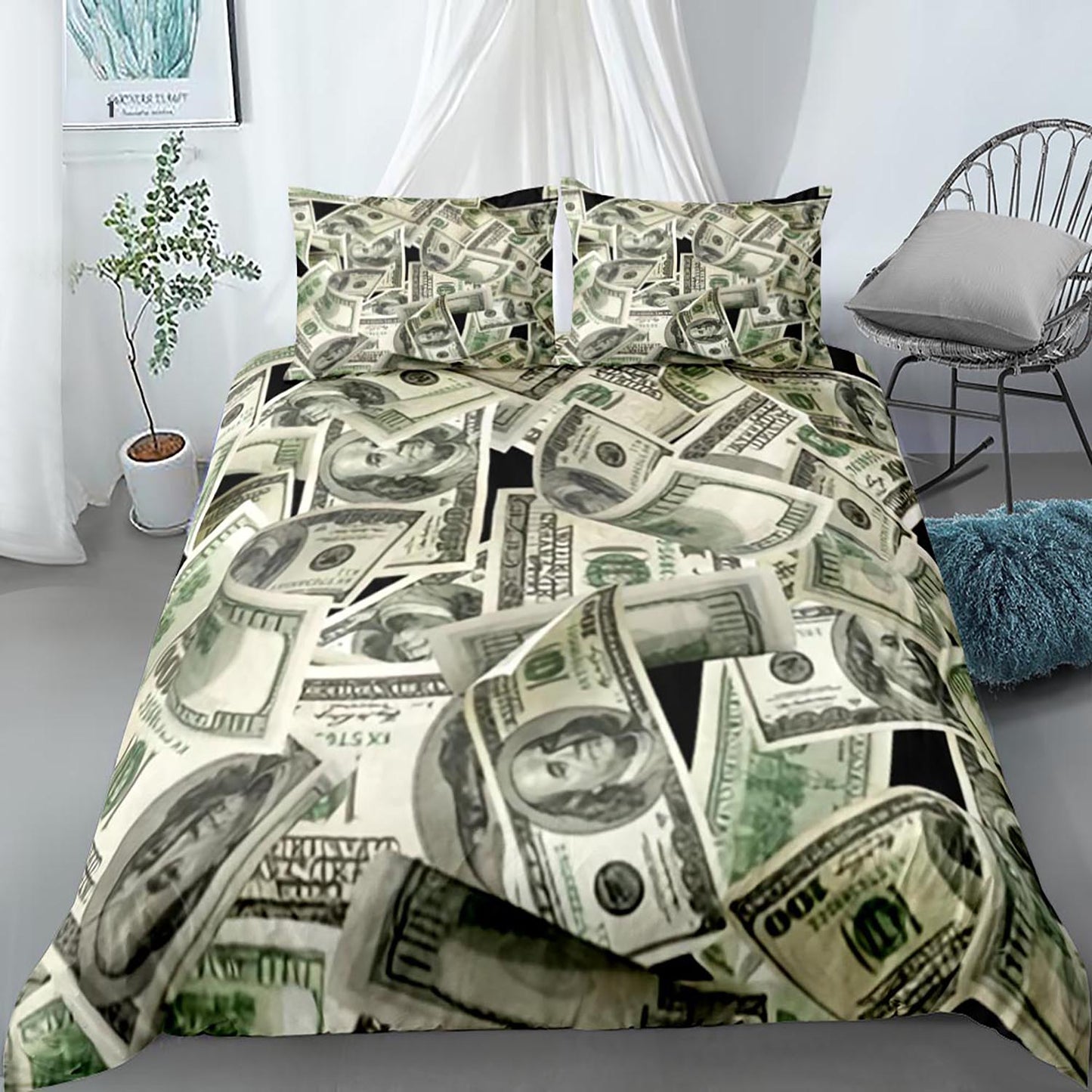 Green and Gold Money Print Sheet Set