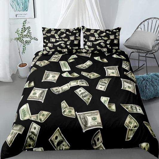 Elegant Dollar Sign Printed Bed Set