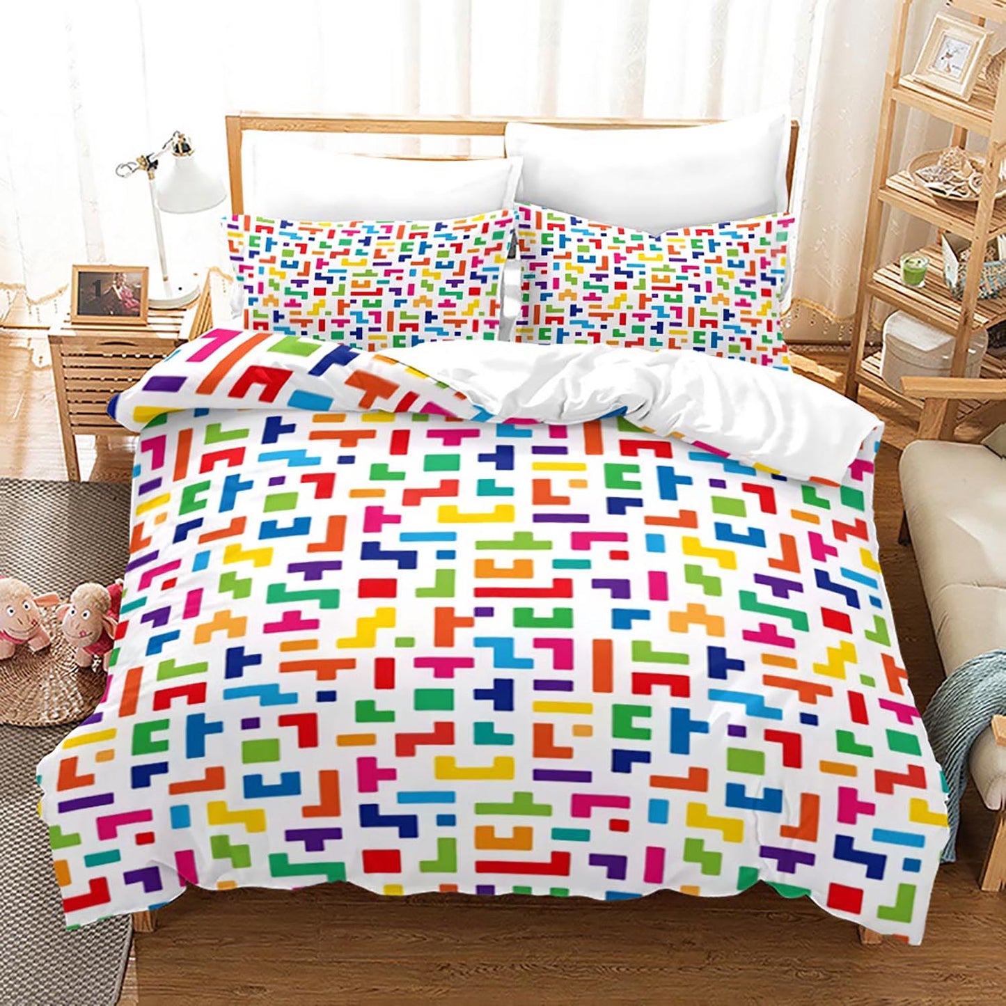?Nostalgic Tetris Game Bed Sheets