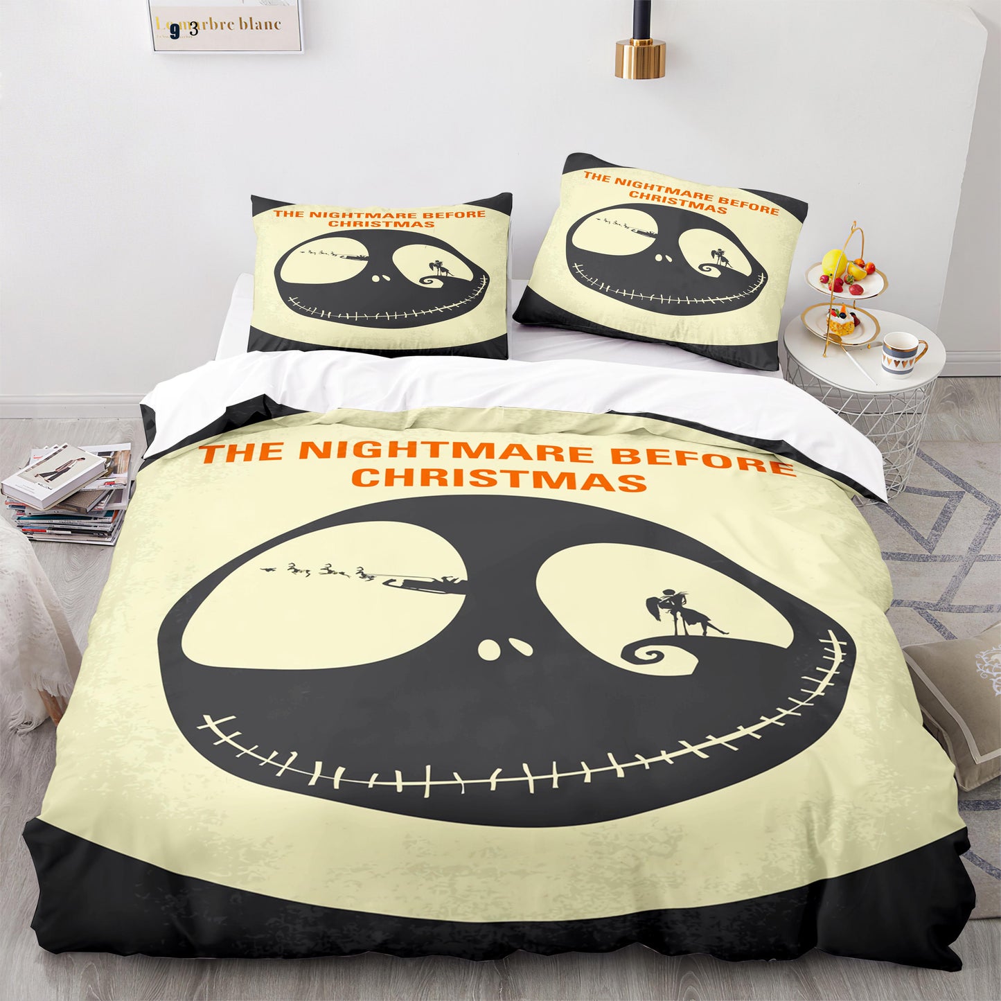Haunted Holiday Bedding Bundle - Tim Burton-Inspired 4-Piece Quilt Set