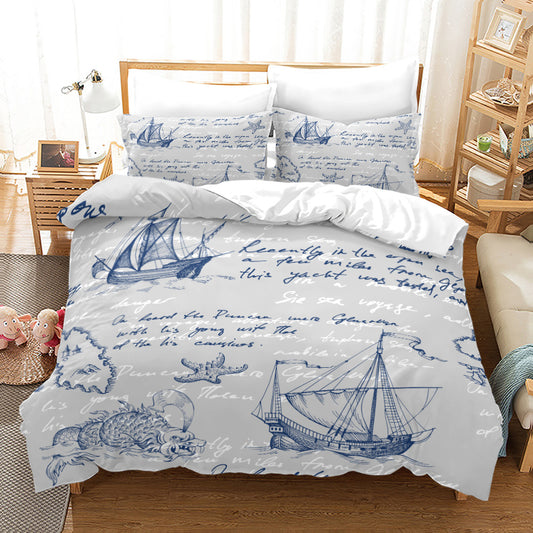 Moonlit Pirate Voyage 4PC Cotton Bed Set