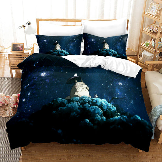 Japanese Totoro Microfiber Comforter Cover Set