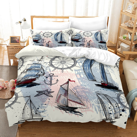 Ancient Pirate Scroll Pattern Bedding Set