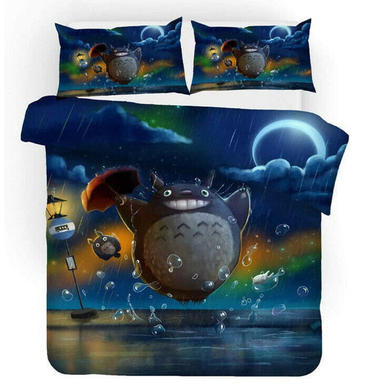 Ghibli Anime Totoro Bedsheet Set with Pillowcases