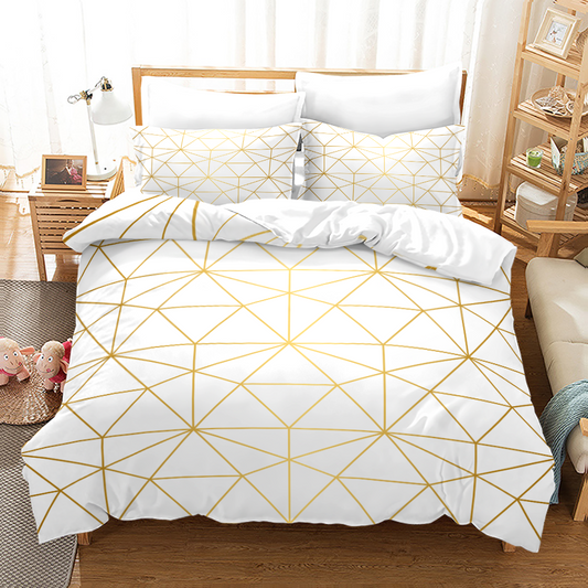 Modern Line Art Stripe Bedding Set-4 Piece