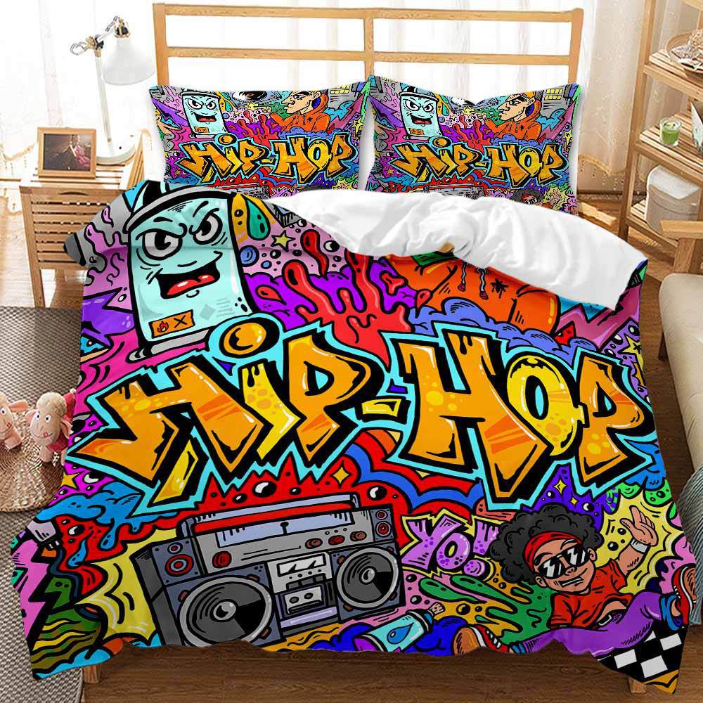Abstract Doodle Design 4-Piece Comforter Set