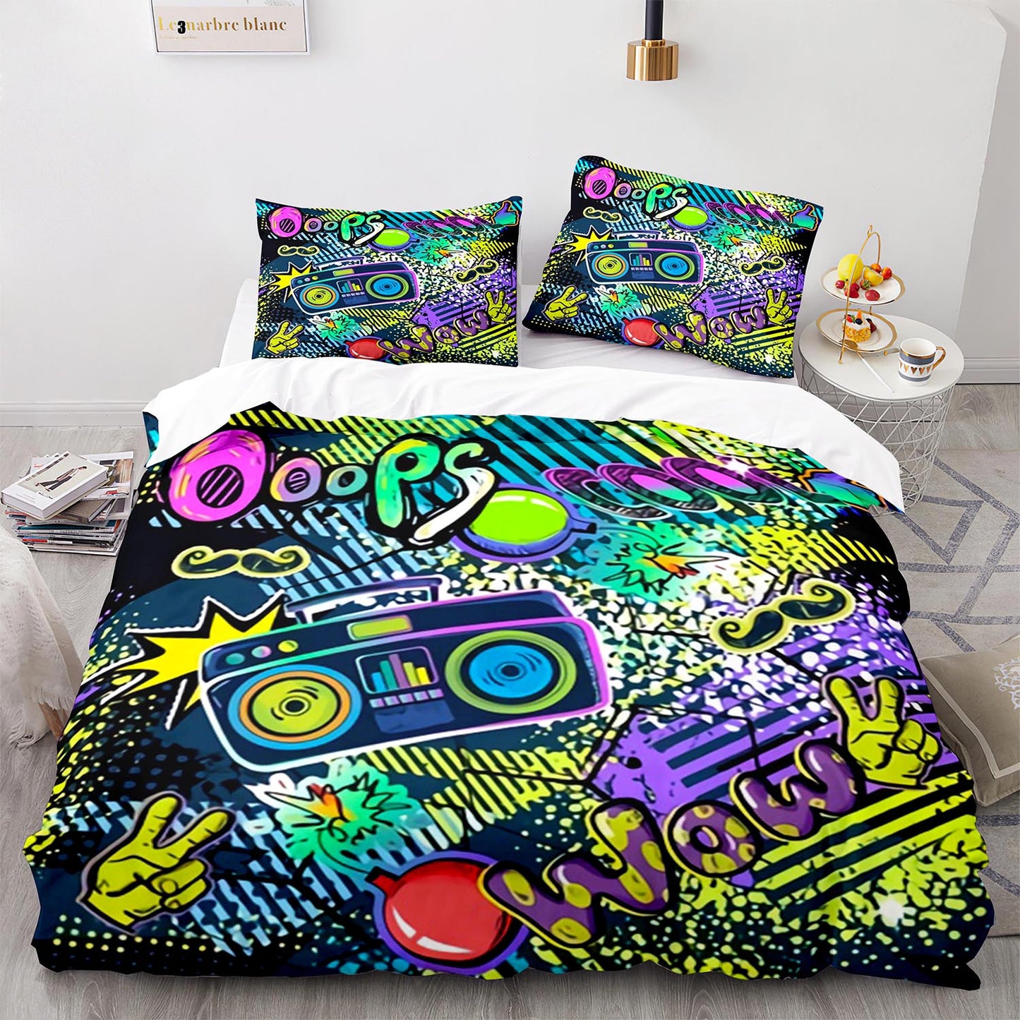 Whimsical Doodle Bed Set - 4 Pieces