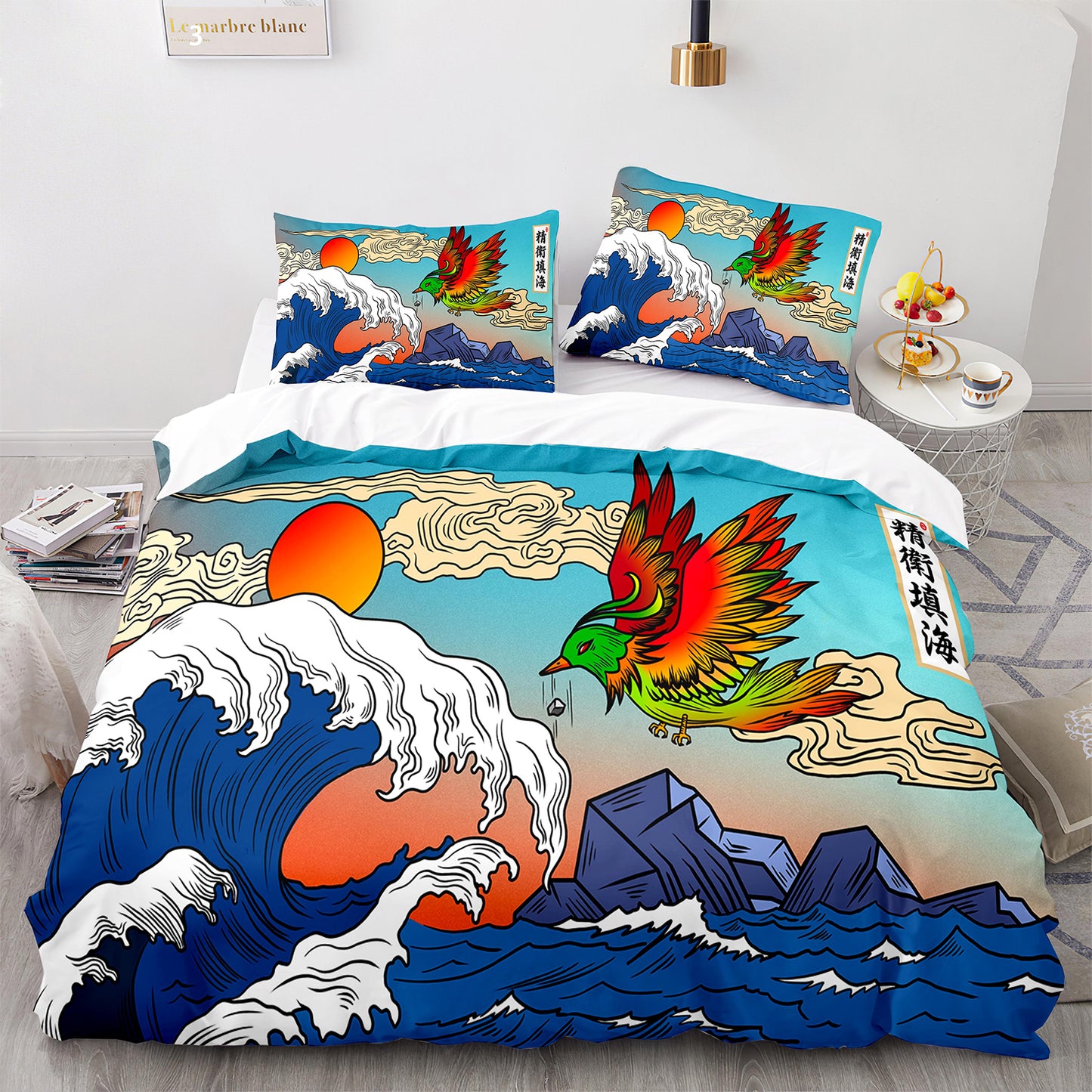 Ukiyo-e Ocean Guardian Bedding Set