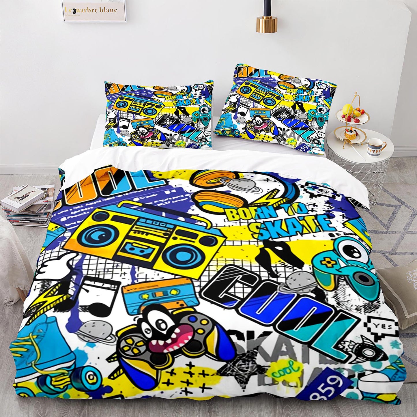 Hand-Drawn Style Bed Set (4pc)
