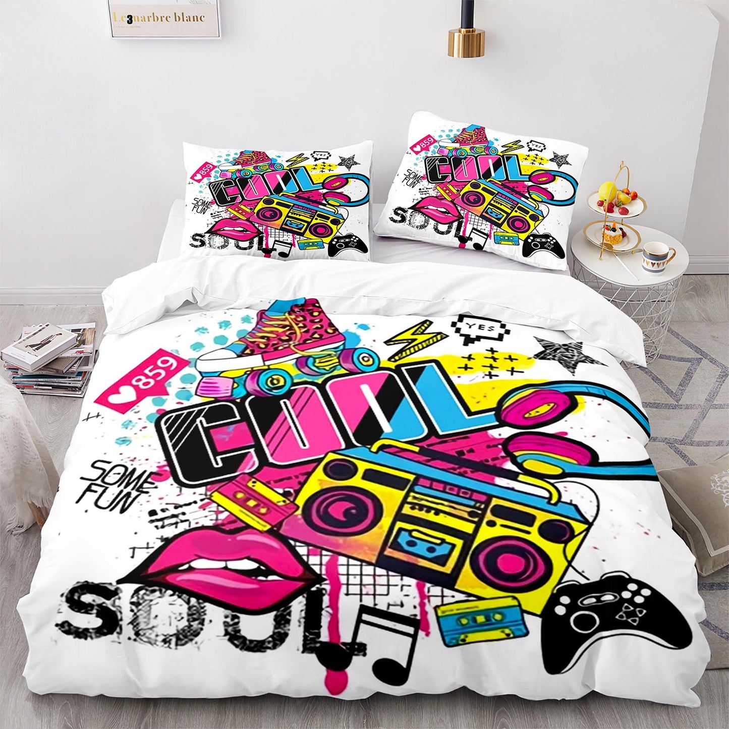 Modern Doodle Print Bedding
