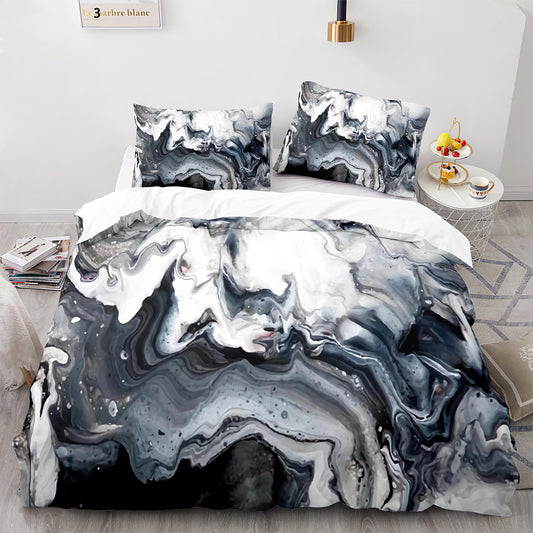 Artistic Marble Texture Bed Set