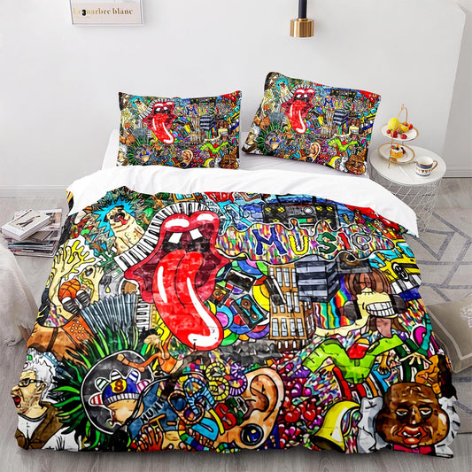 Colorful Graffiti Bed Set (4pc)