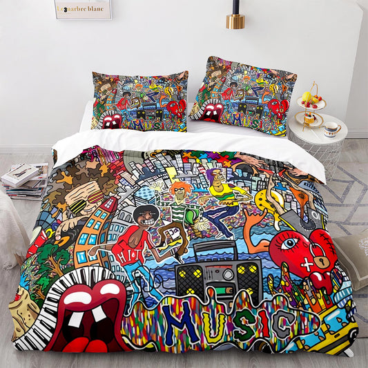 Doodle Art King Size Bedding