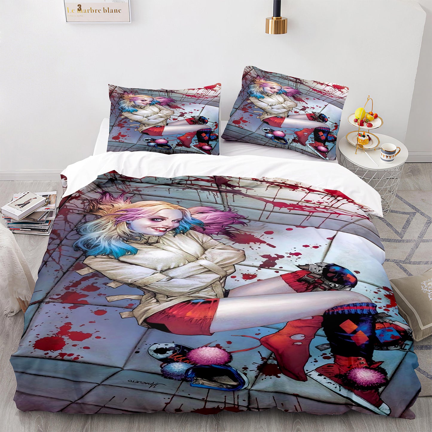 Mallet Madness Comforter - Gold-Foil Baseball Bat Pattern