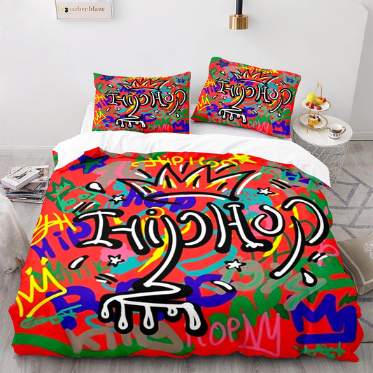 Cartoon Doodle Bed Set