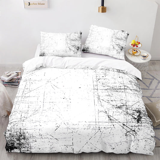 Elegant Marble Print 4-Piece Bed Set