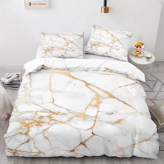 Elegant Marble Design Duvet Cover & Pillowcase Set