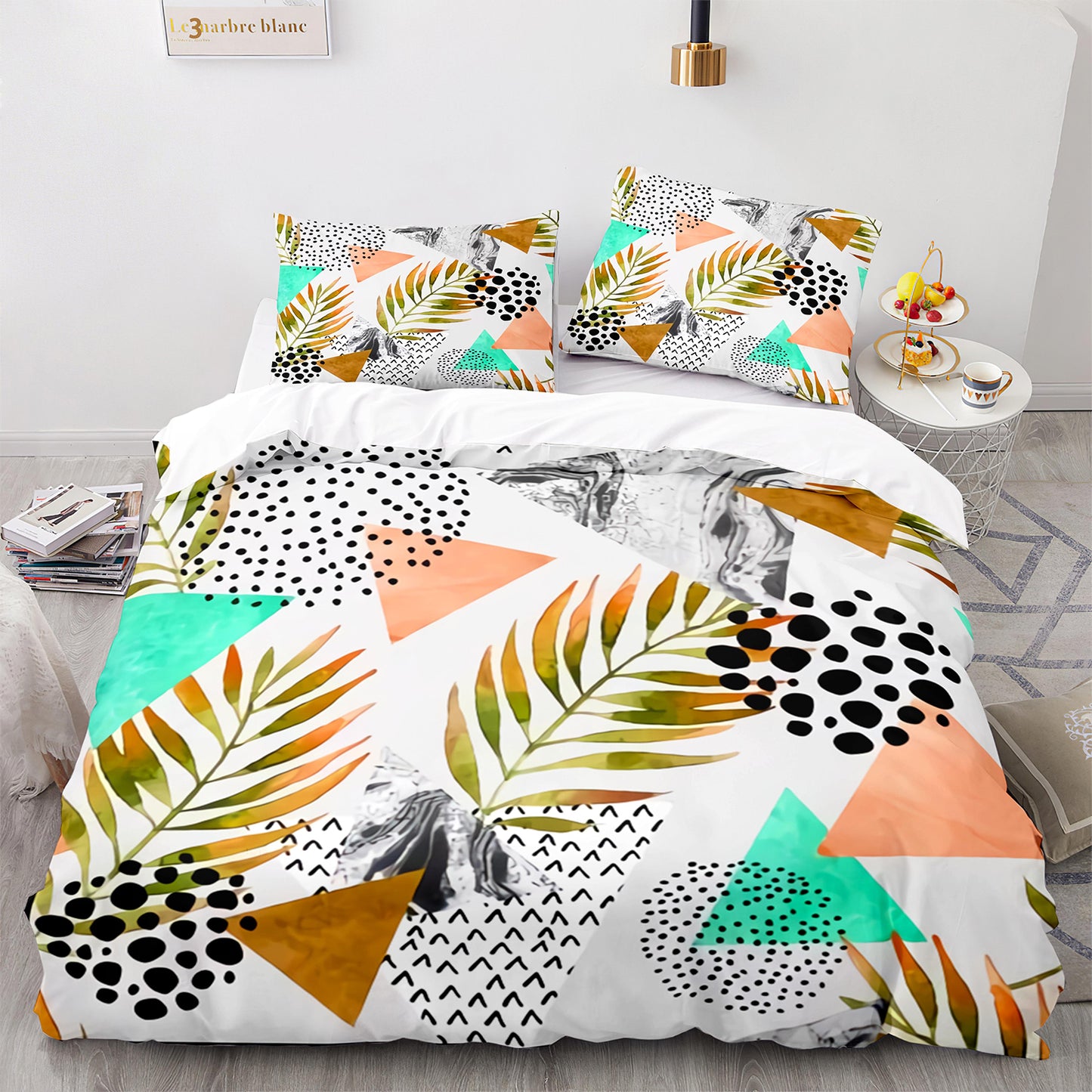Contemporary Marble Pattern Bed Set-Queen Size