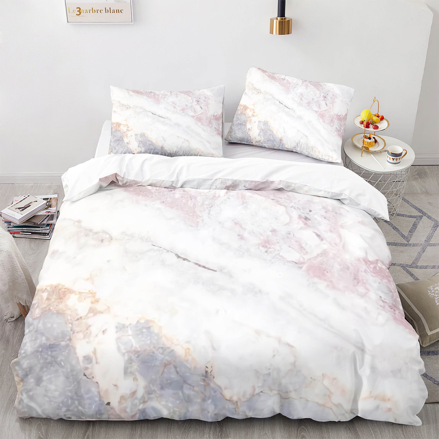 High-End Marble Print Bedding