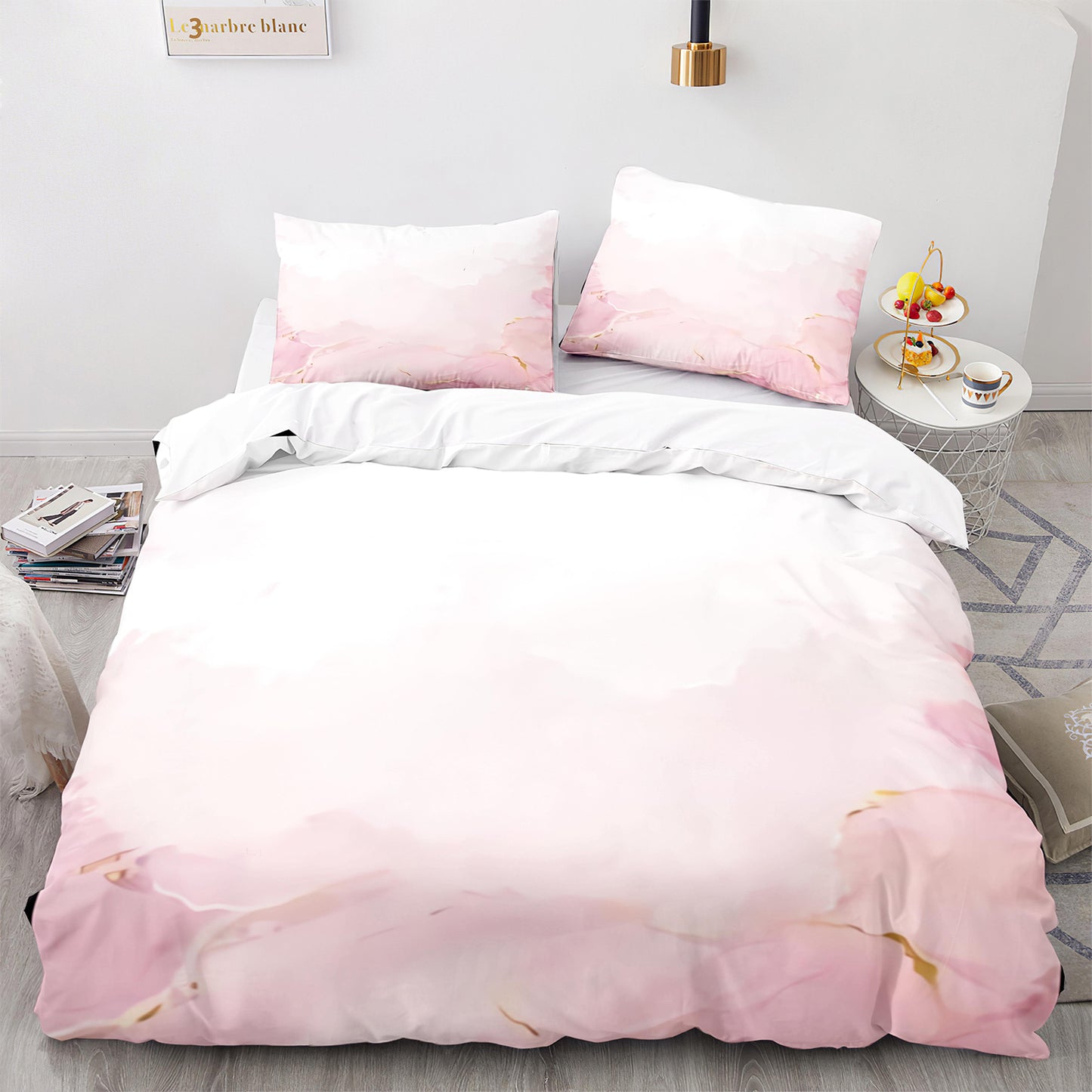 Geometric Marble Print Bed Set-Modern Home Decor