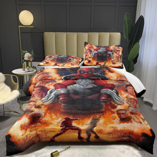 Deadpool Mask Print Duvet Cover