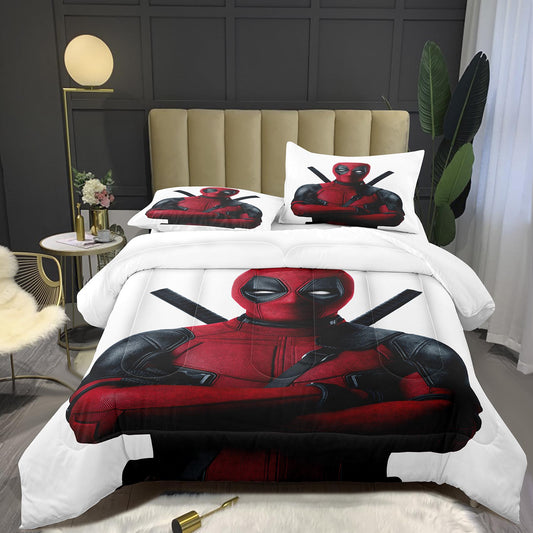 Deadpool Mask Print Duvet Cover Set