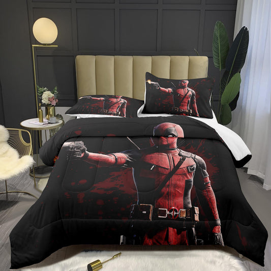 Red With Black Accent Bed Set