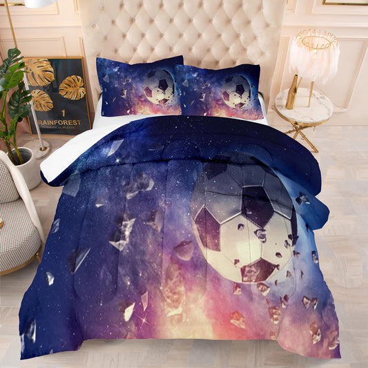 Soccer Ball Pattern 4-Piece Bed Set