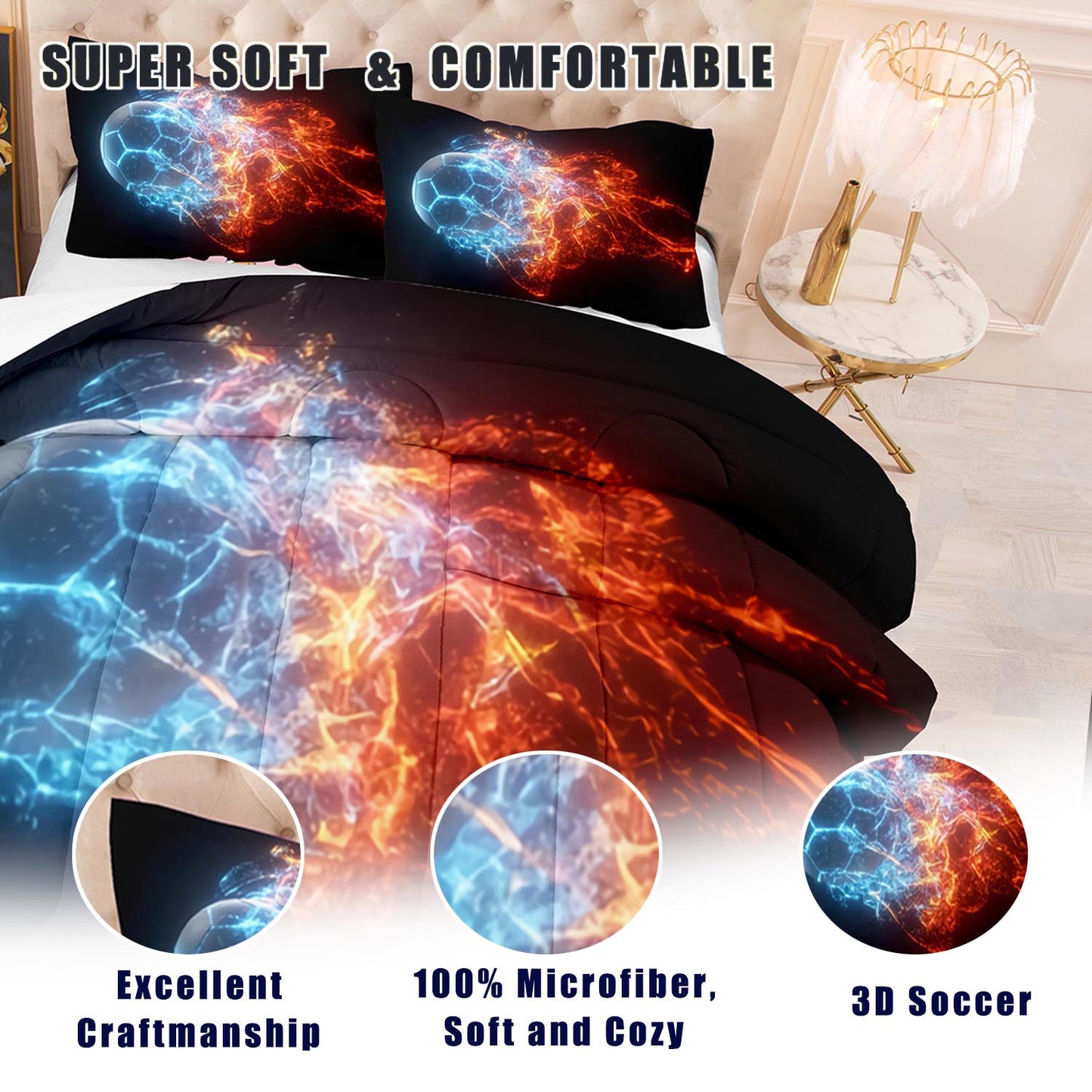 Soccer Field Dream 4-Piece Bed Set
