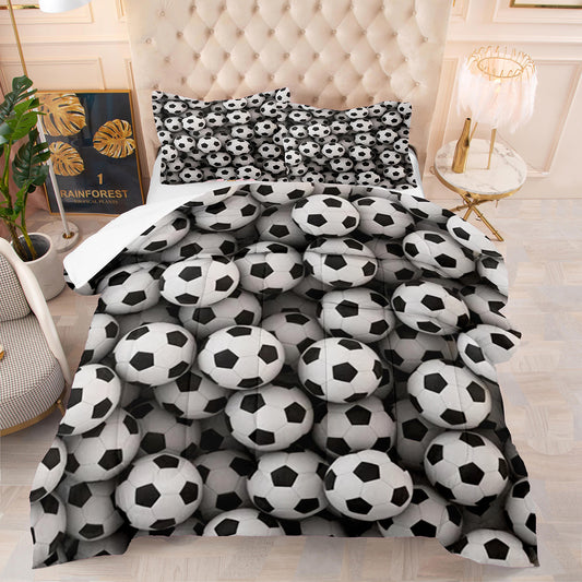 Soccer Ball Print Duvet Cover Set