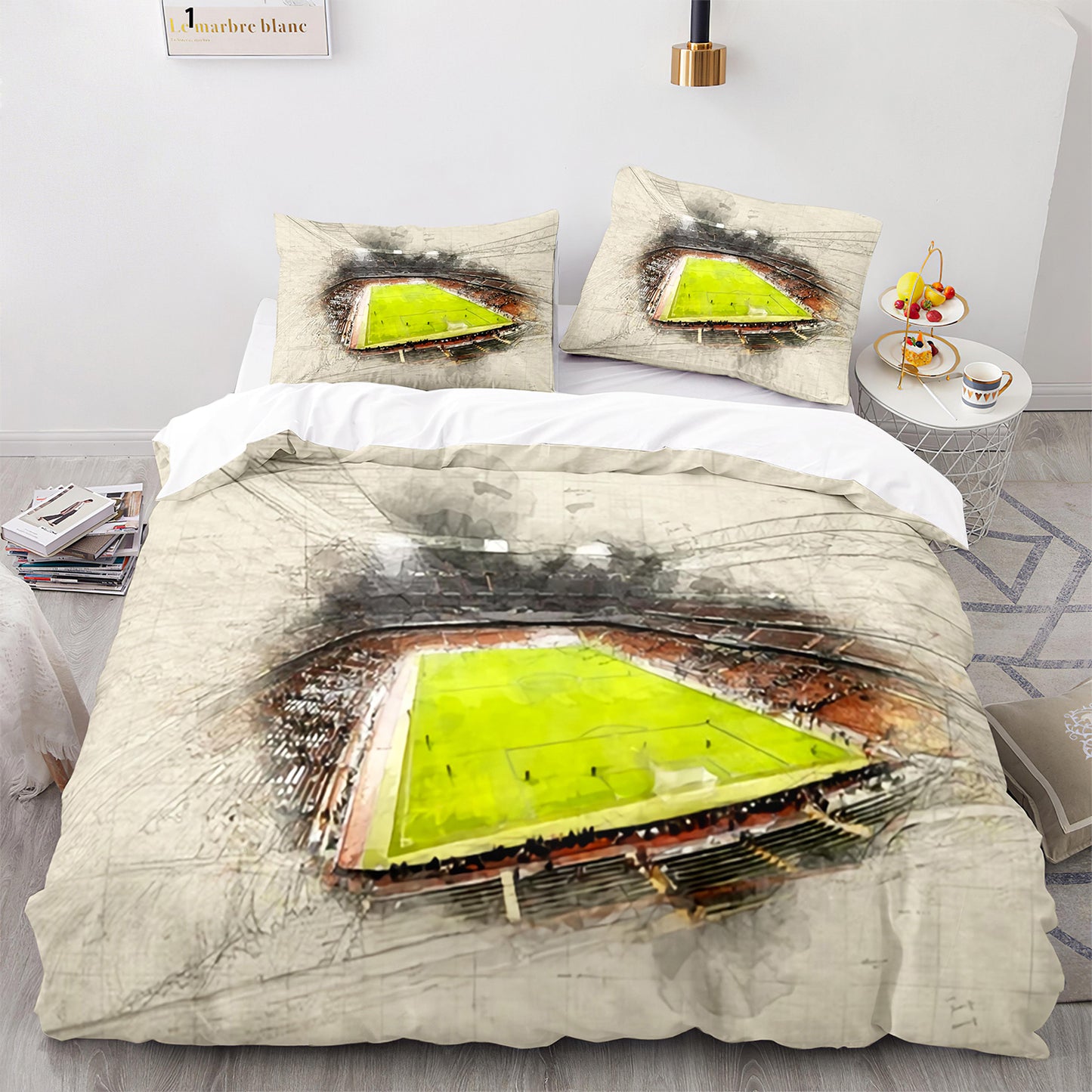 Football Pitch Printed Bed Set