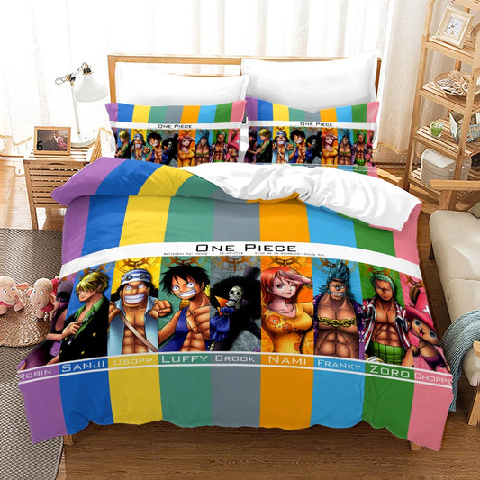One Piece comforter and bed sheet 4pcs set all stars