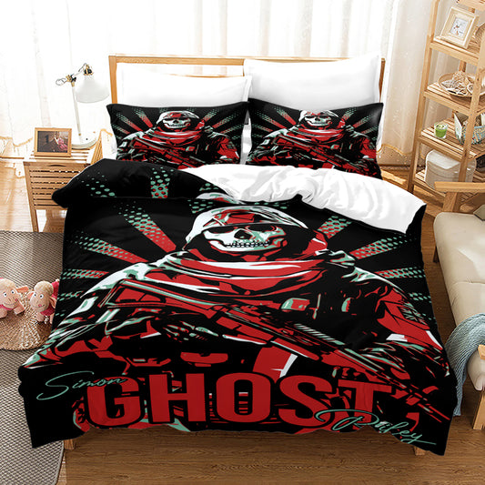 Call of Duty comforter and bed sheet set Simon Ghost Riley