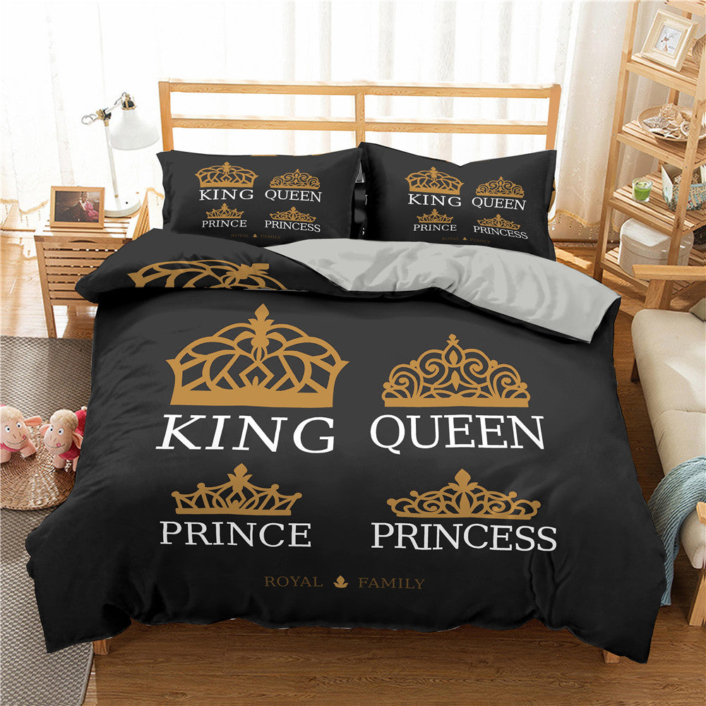 3D bed sheet set for couples royal family