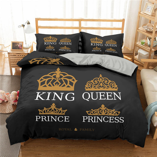 3D bed sheet set for couples royal family