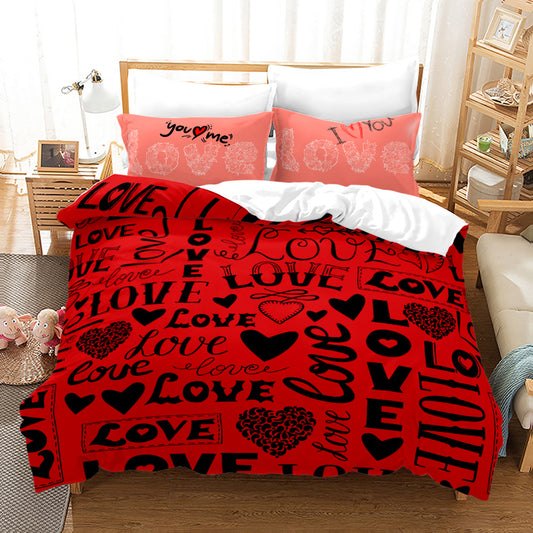 3D bed sheet set for couples wedding bedding set