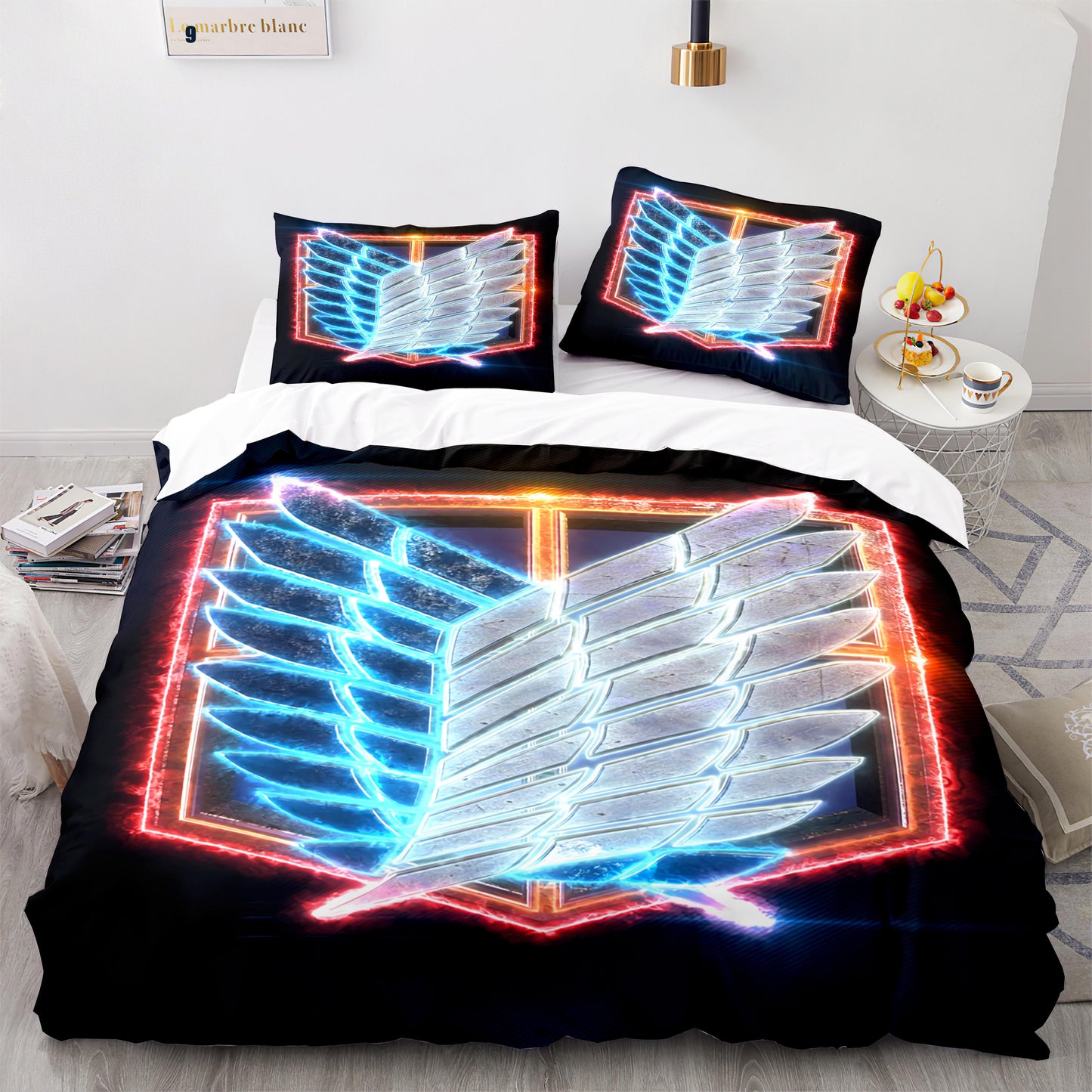 Attack on Titan 3D Comforter and bed sheet set shining totem of scouting legion