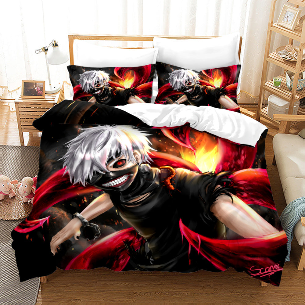 Tokyo Ghoul Kaneki Ken fighting Comforter and bed sheet set