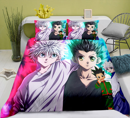 HUNTERxHUNTER Freecss and Killua comforter and bed sheet set