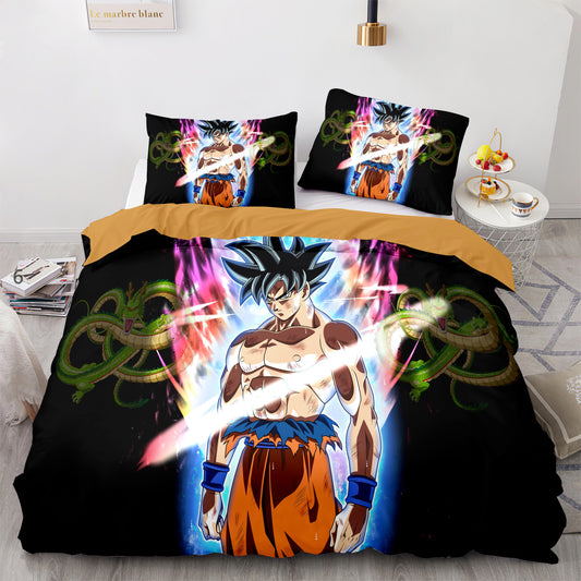 Dragon Ball Ultra Instinct Son Goku 3D Comforter and bed sheet set