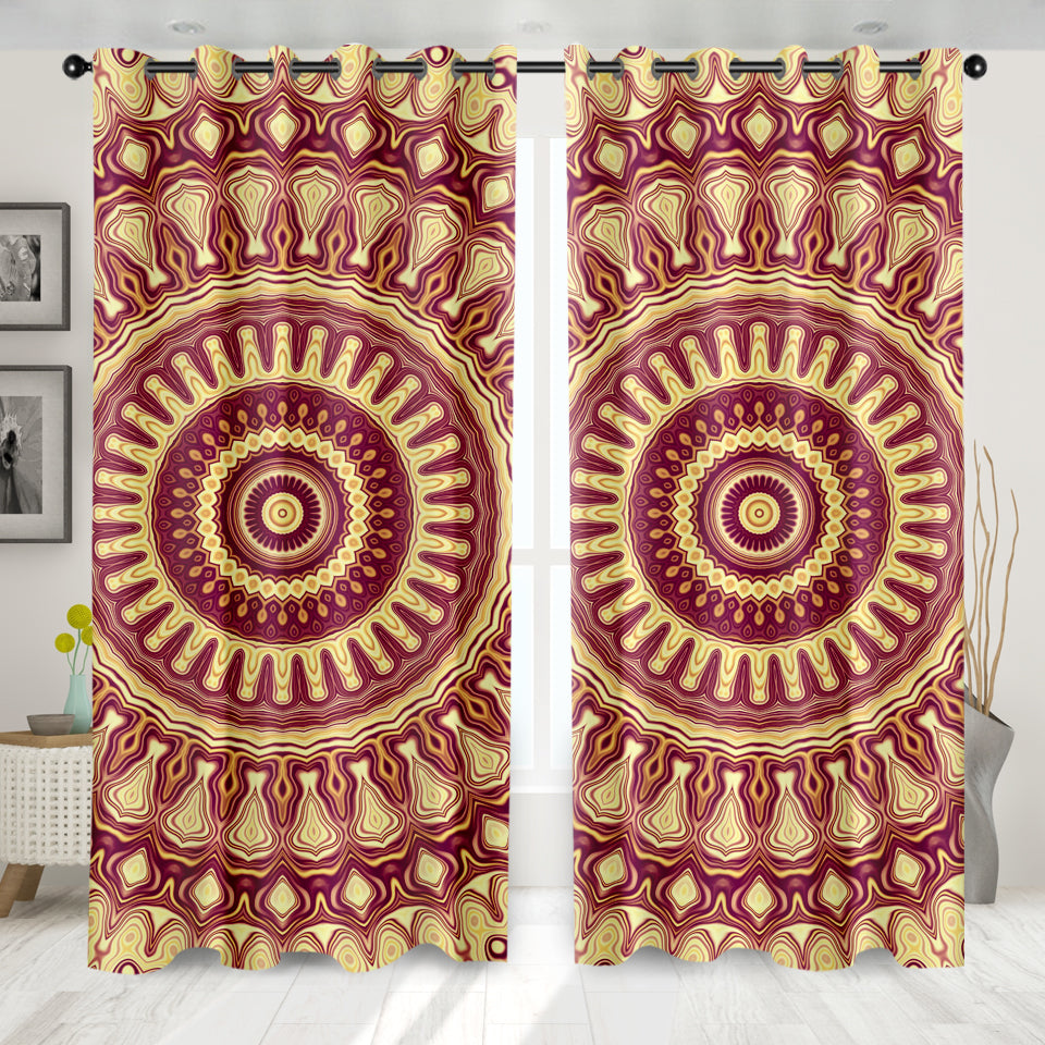 3D bohemian bay window curtains
