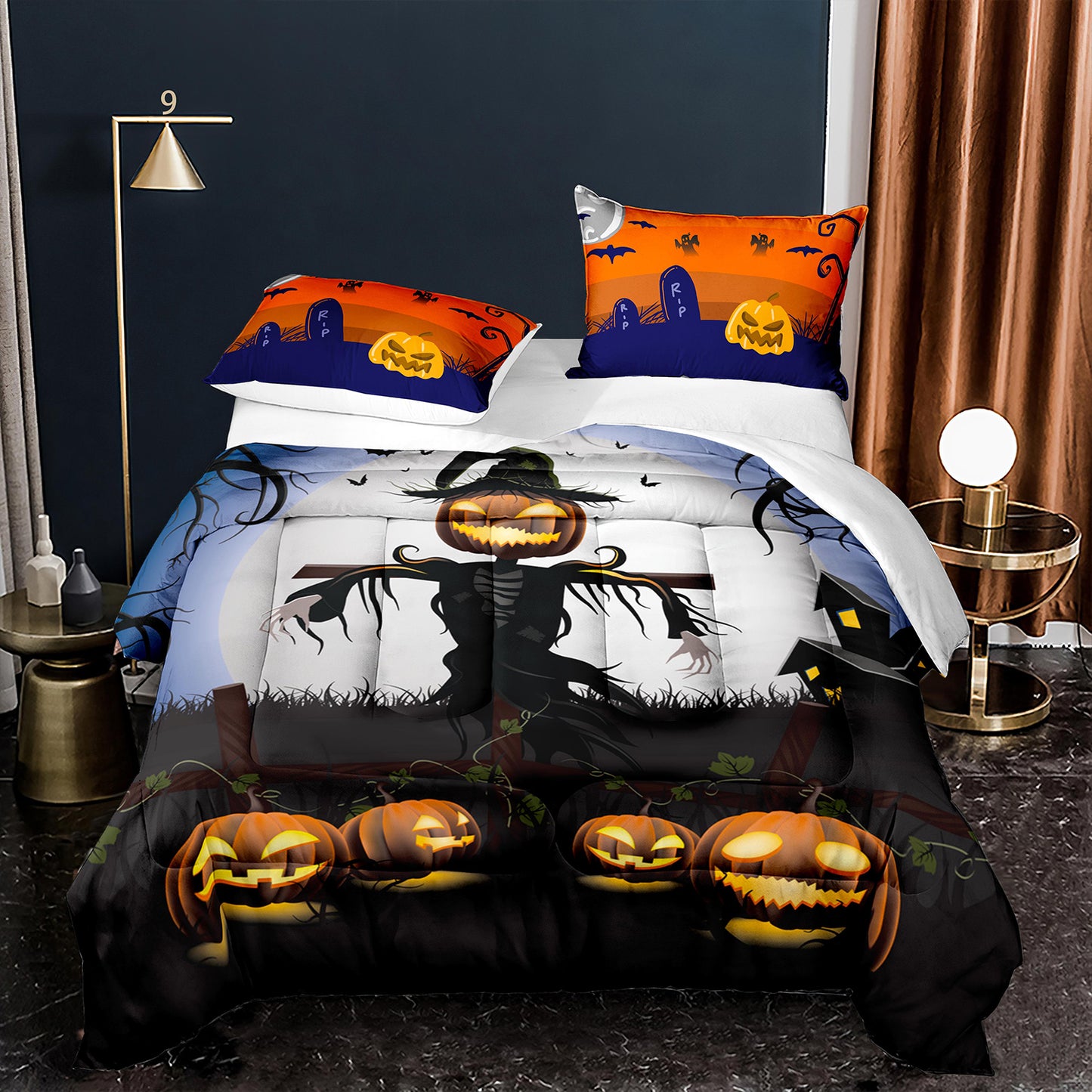 Halloween Scarecrow Comforter Set Bedding Set