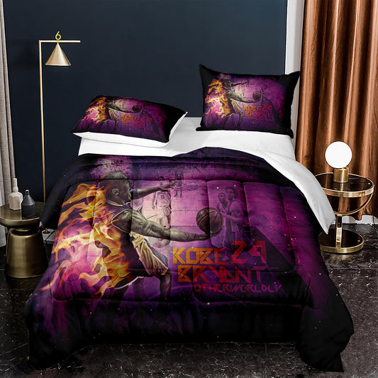 Kobe 24 Bryant Basket Ball Comforter And Bed Sheet Set