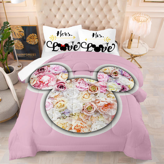 Flower face micky comforter set gift for daughter