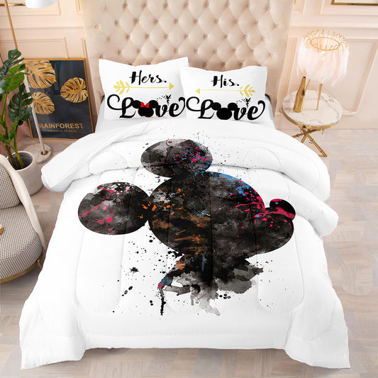 Micky mouse painting comforter and bed sheet