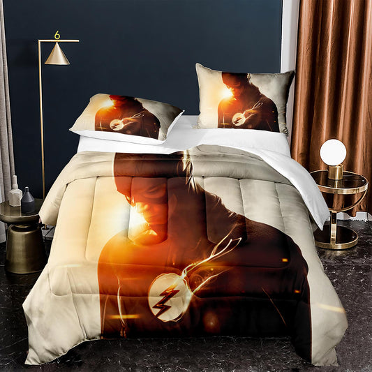 DC The Flash Comforter Set Bedding Set King Size White