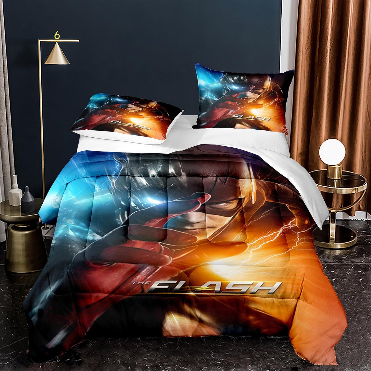 DC The Flash Close Up 4pcs Microfiber Comforter Set Bedding Set